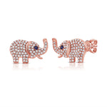 Load image into Gallery viewer, Sapphire &amp; Diamond Elephant Earrings

