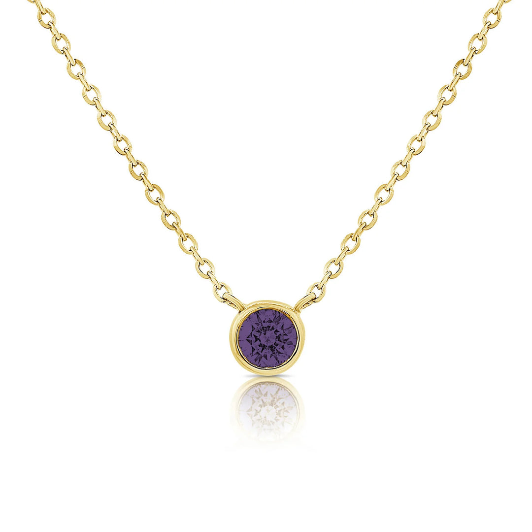 Purple Amethyst Bezel Necklace