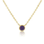 Load image into Gallery viewer, Purple Amethyst Bezel Necklace

