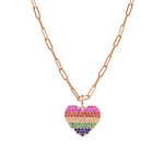Load image into Gallery viewer, Rainbow Sapphire Heart Charm
