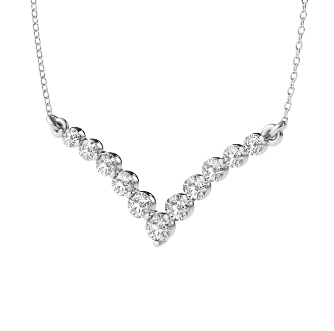 Lab Grown Chevron Diamond Necklace