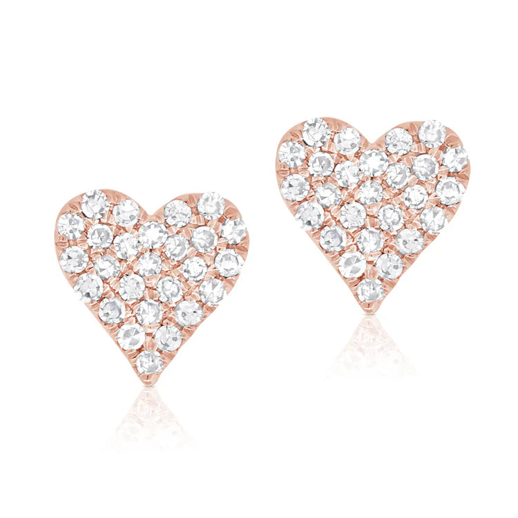 Heart Petite Diamond Stud Earrings