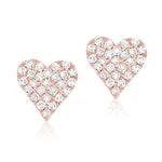 Load image into Gallery viewer, Heart Petite Diamond Stud Earrings
