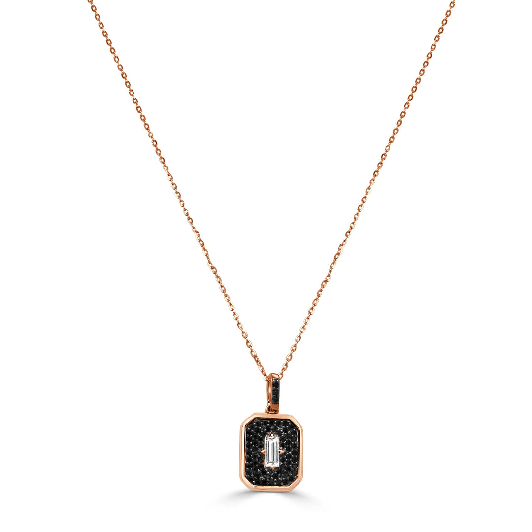 White Sapphire & Black Diamond Necklace