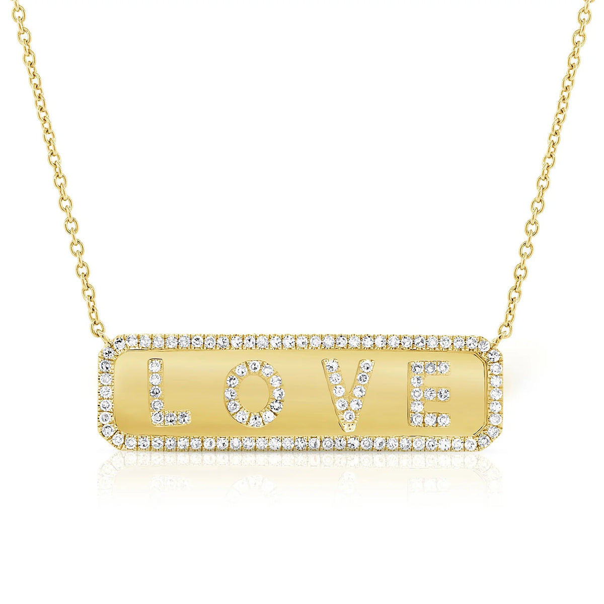 Amore diamond plate necklace