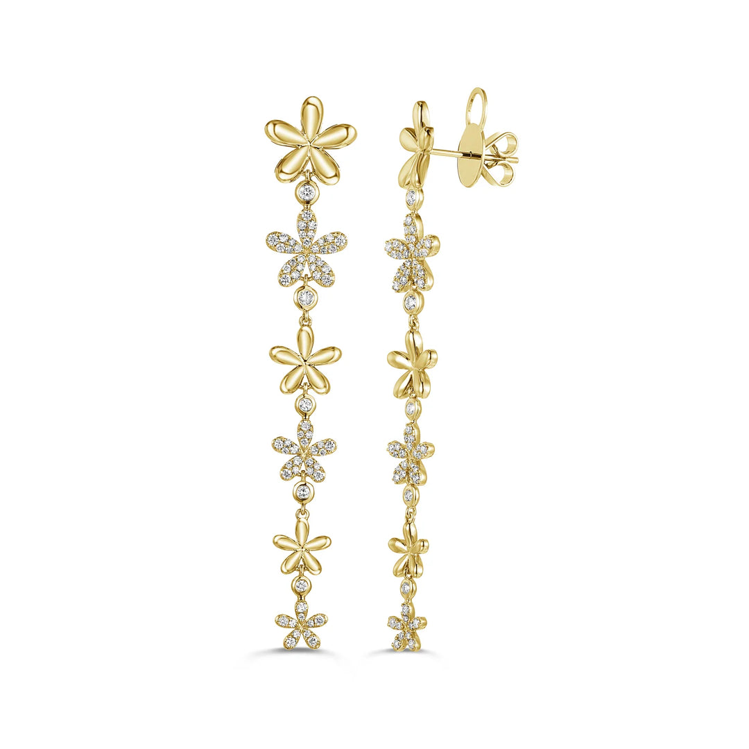 Forget-Me-Not Dangling Flower Diamond Earrings