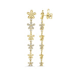 Load image into Gallery viewer, Forget-Me-Not Dangling Flower Diamond Earrings
