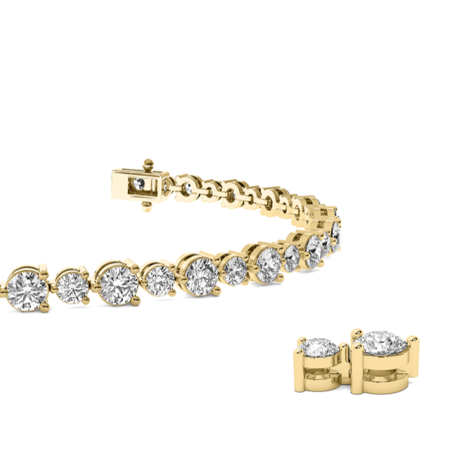 Dallas Round Brilliant STAGGERED Tennis Bracelet