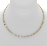 Load image into Gallery viewer, Sophia Emerald EAST WEST Diamond Bezel Tennis Necklace
