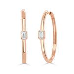 Load image into Gallery viewer, Naples Emerald Cut Diamond Hoops
