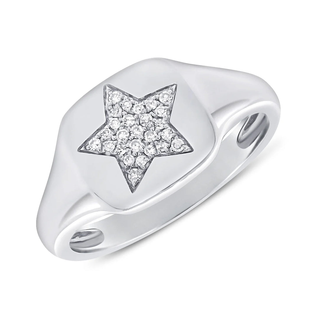 Kim Star Diamond Signet Ring