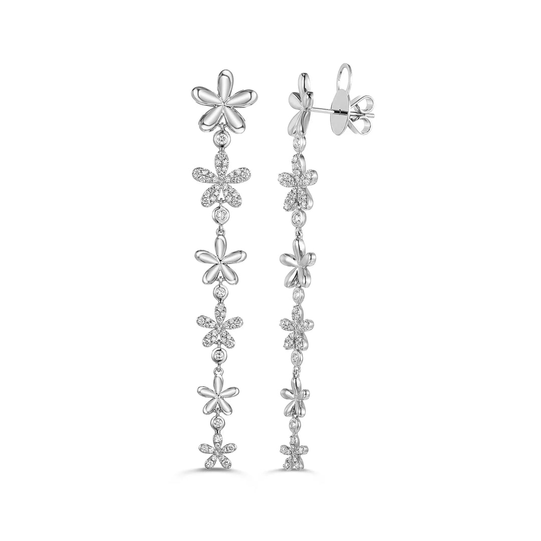 Forget-Me-Not Dangling Flower Diamond Earrings
