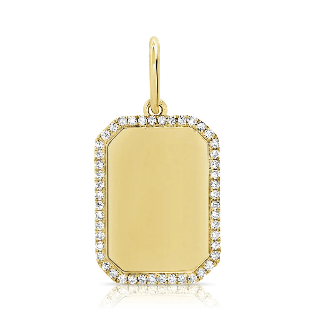 Diamond Dog Tag Charm