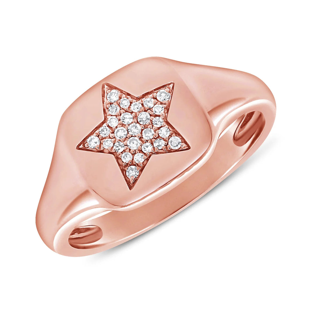 Kim Star Diamond Signet Ring