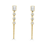 Load image into Gallery viewer, Lille Emerald &amp; Round Diamond Earrings
