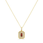Load image into Gallery viewer, Square Ruby &amp; Diamond Necklace
