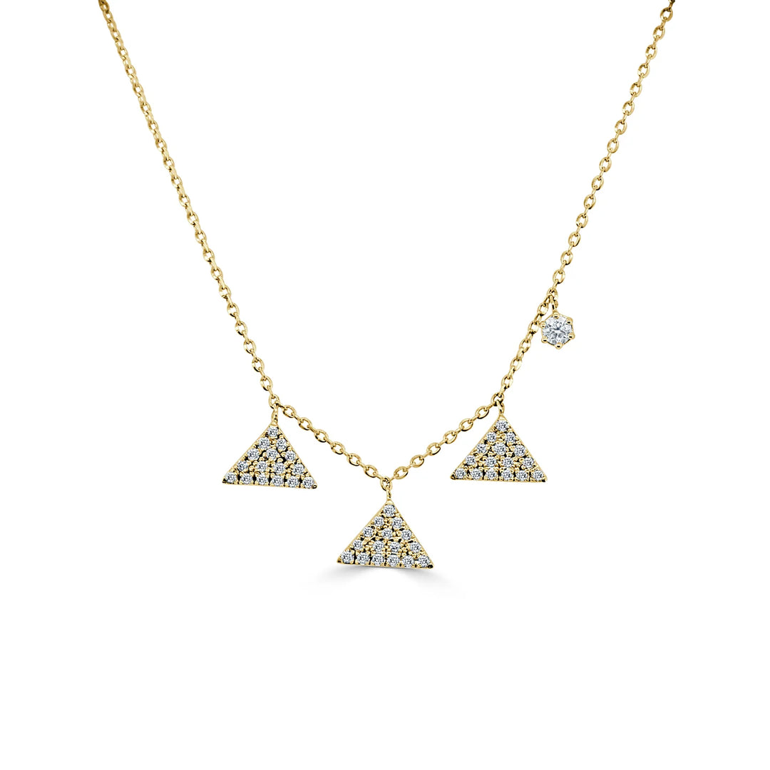 Dangle Triangle Spike Diamond Necklace