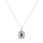 Load image into Gallery viewer, Square Ruby &amp; Diamond Necklace
