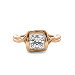 Load image into Gallery viewer, Ava Wrap Bezel Princess Cut Solitaire Semi Mount

