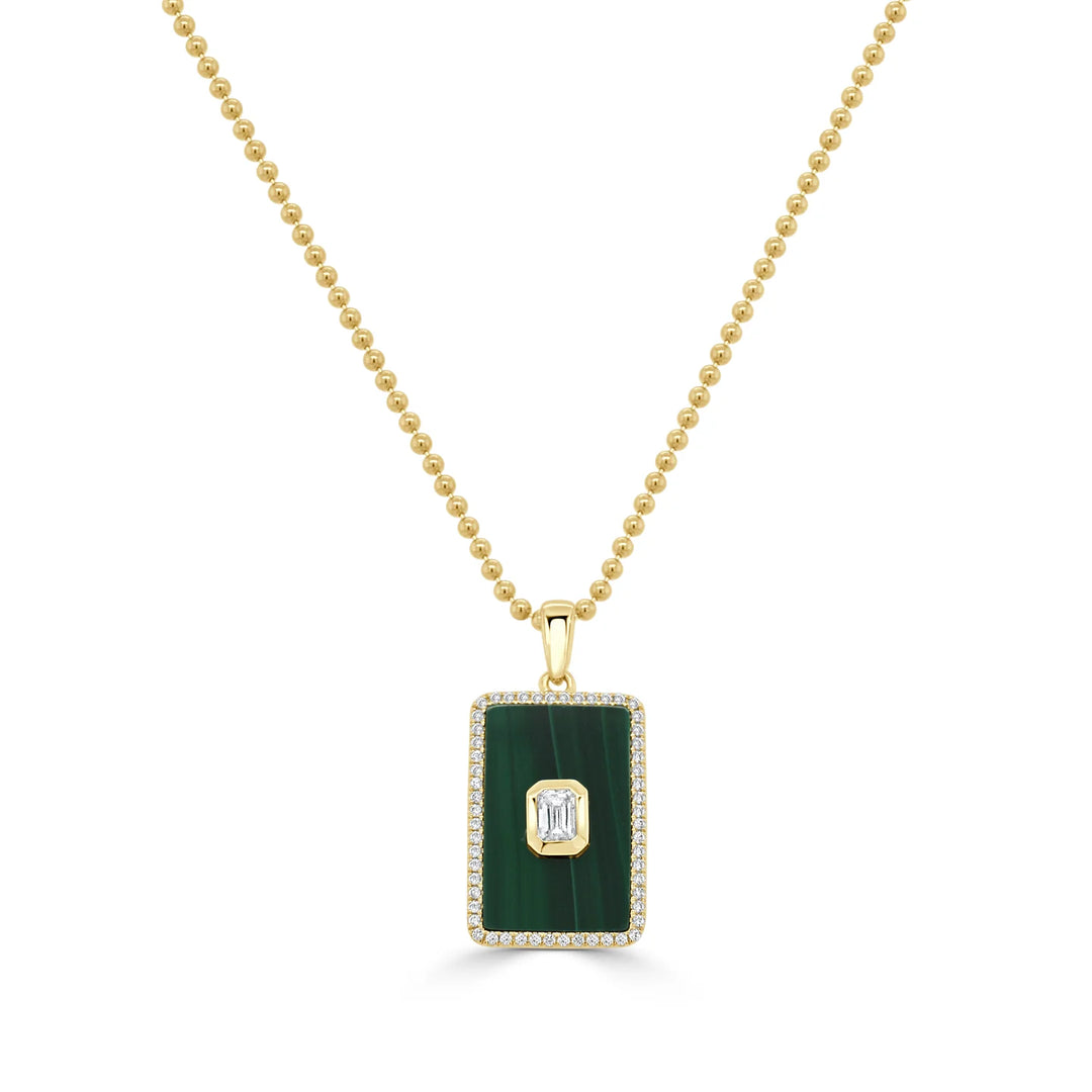 Malachite & Diamond Medallion Necklace