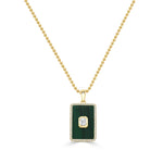 Load image into Gallery viewer, Malachite &amp; Diamond Medallion Necklace
