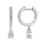 Load image into Gallery viewer, Pear Shape Diamond Dangle Huggies
