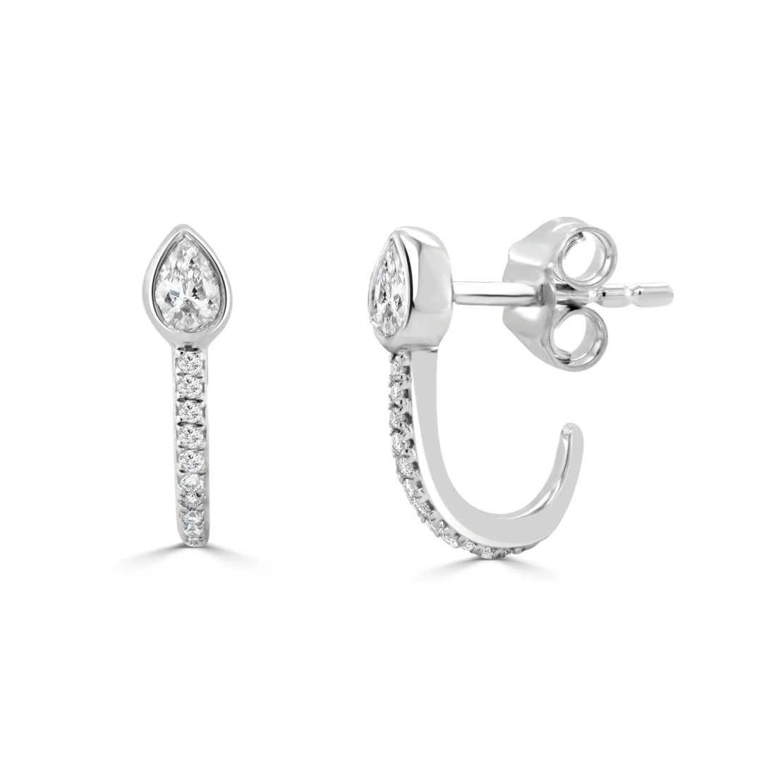 Victoria Pear & Round Diamond Earrings