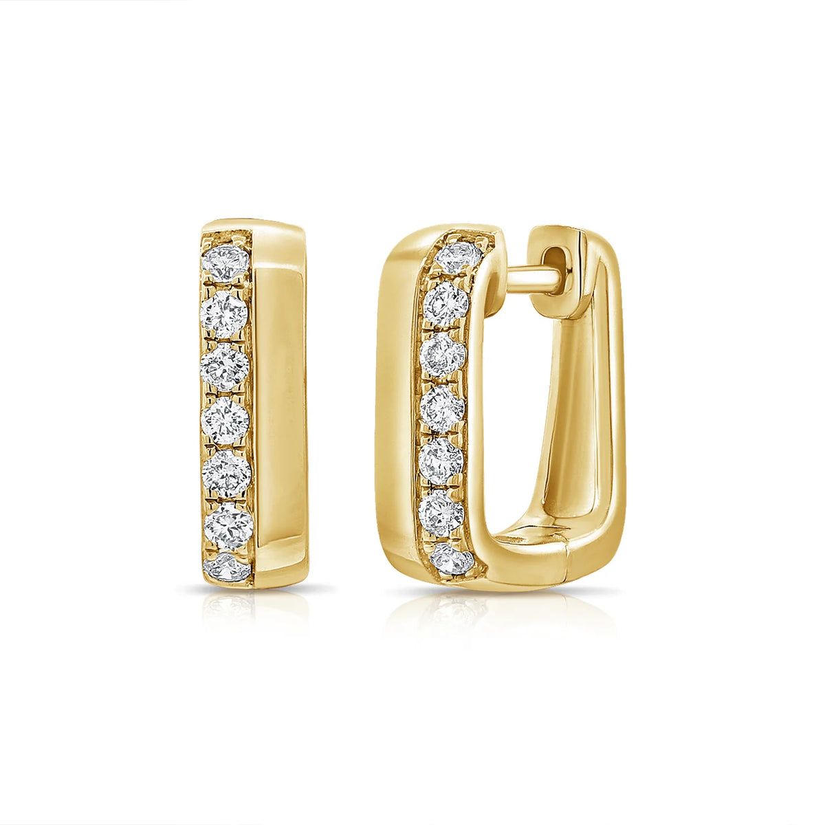 Rectangle diamond earrings