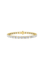 Load image into Gallery viewer, 12CTW Emerald Shaped Lab Grown Diamond (F/VS) Tennis Bracelet in 14K Gold
