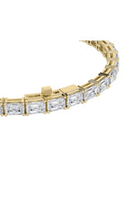Load image into Gallery viewer, 12CTW Emerald Shaped Lab Grown Diamond (F/VS) Tennis Bracelet in 14K Gold

