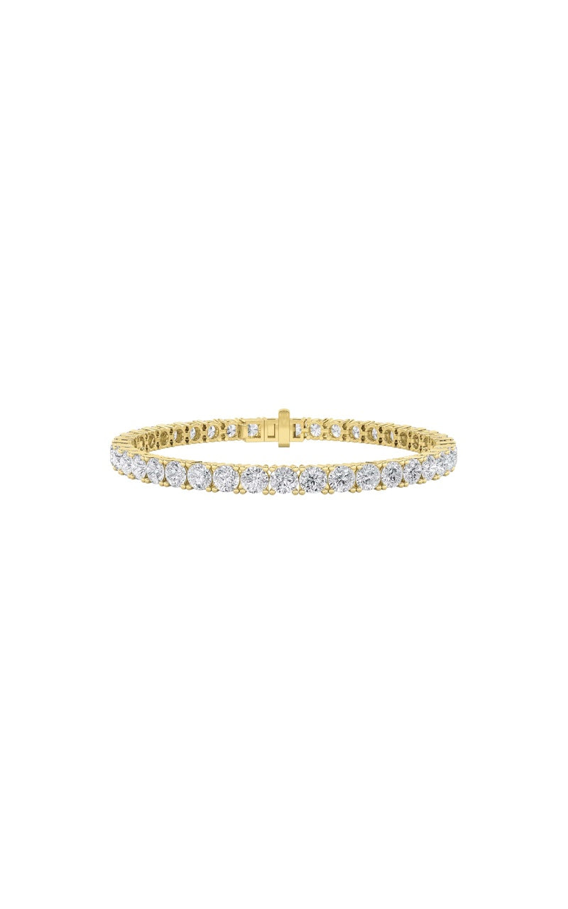 11CTW Round Shaped Lab Grown Diamond (F/VS) Classic Tennis Bracelet in 14K Gold