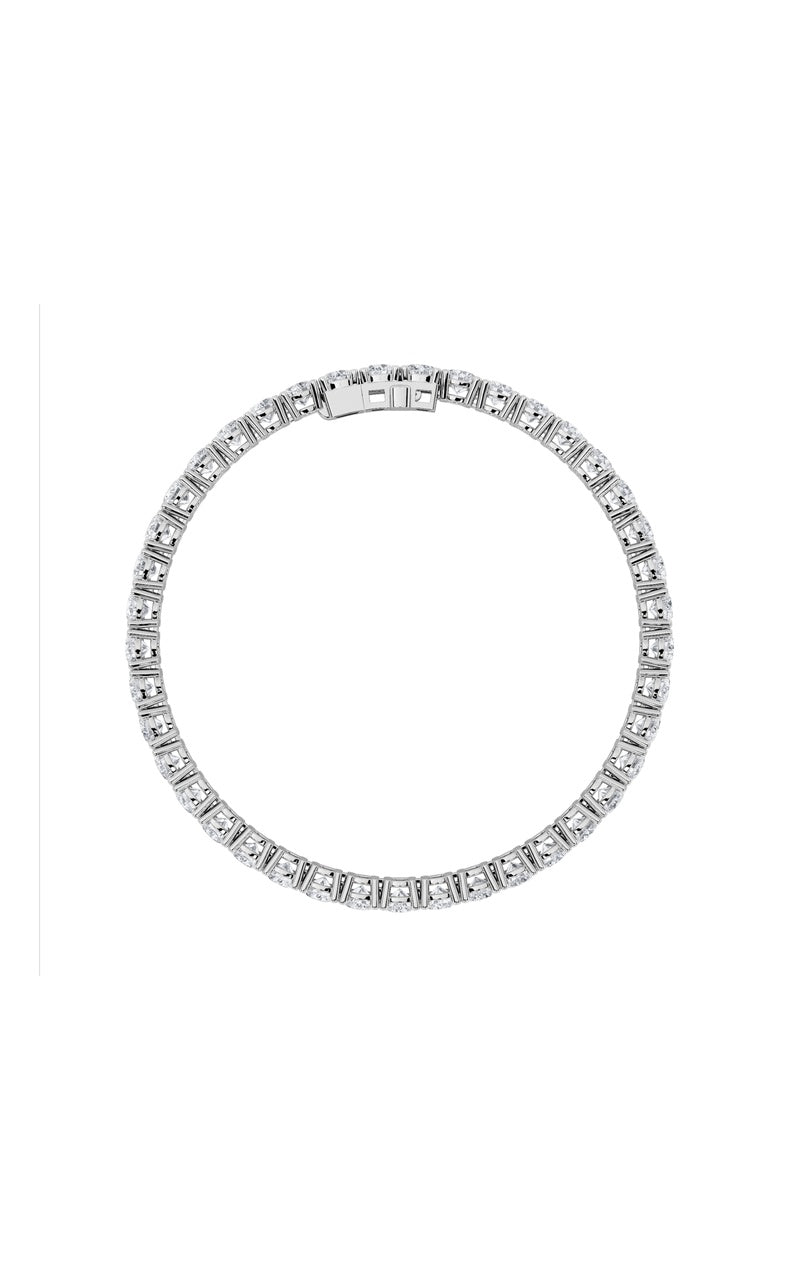15CTW Round Shaped Lab Grown Diamond (F/VS) Tennis Bracelet in 14K Gold
