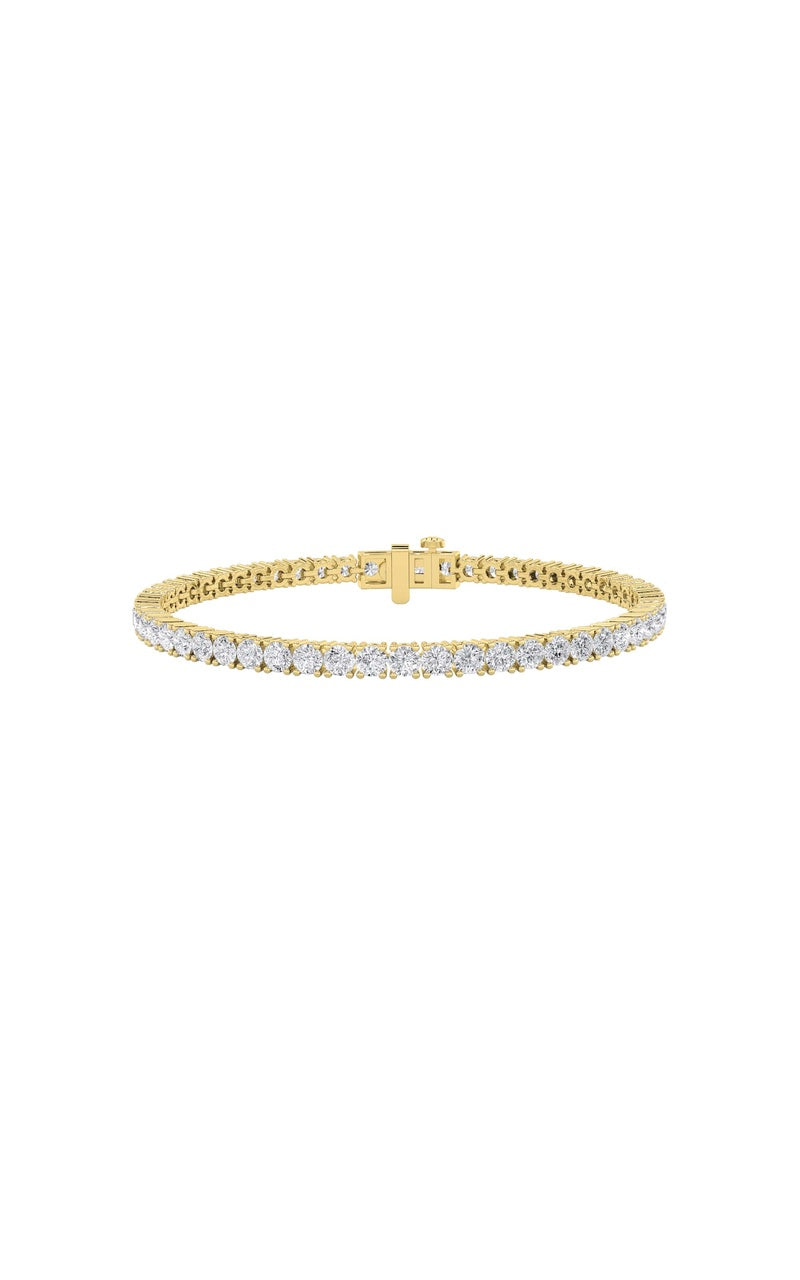 9CTW Round Shaped Lab Grown Diamond (F/VS) Classic Tennis Bracelet in 14K Gold