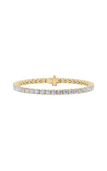 Load image into Gallery viewer, 10CTW Round Shaped Lab Grown Diamond (F/VS) Tennis Bracelet in 14K Gold

