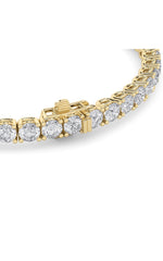 Load image into Gallery viewer, 10CTW Round Shaped Lab Grown Diamond (F/VS) Tennis Bracelet in 14K Gold
