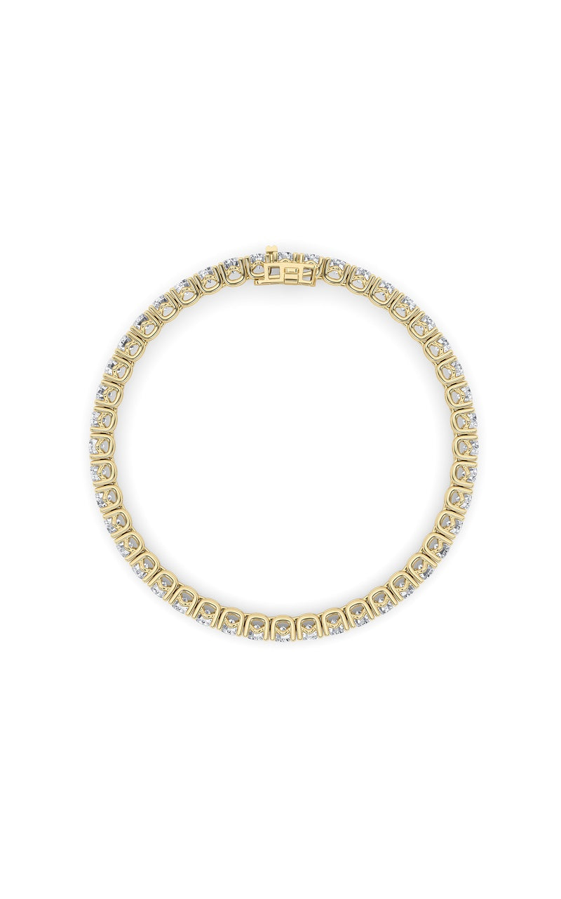 10CTW Round Shaped Lab Grown Diamond (F/VS) Tennis Bracelet in 14K Gold