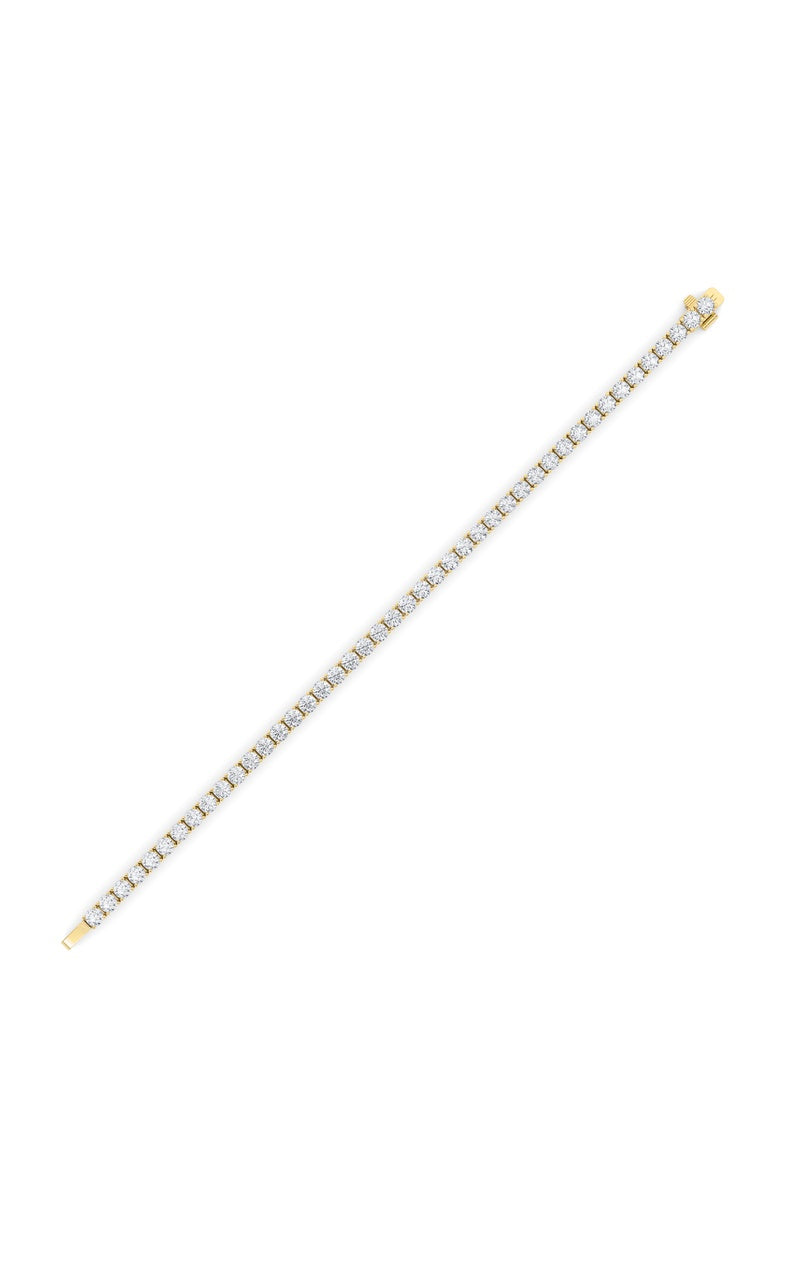 10CTW Round Shaped Lab Grown Diamond (F/VS) Tennis Bracelet in 14K Gold