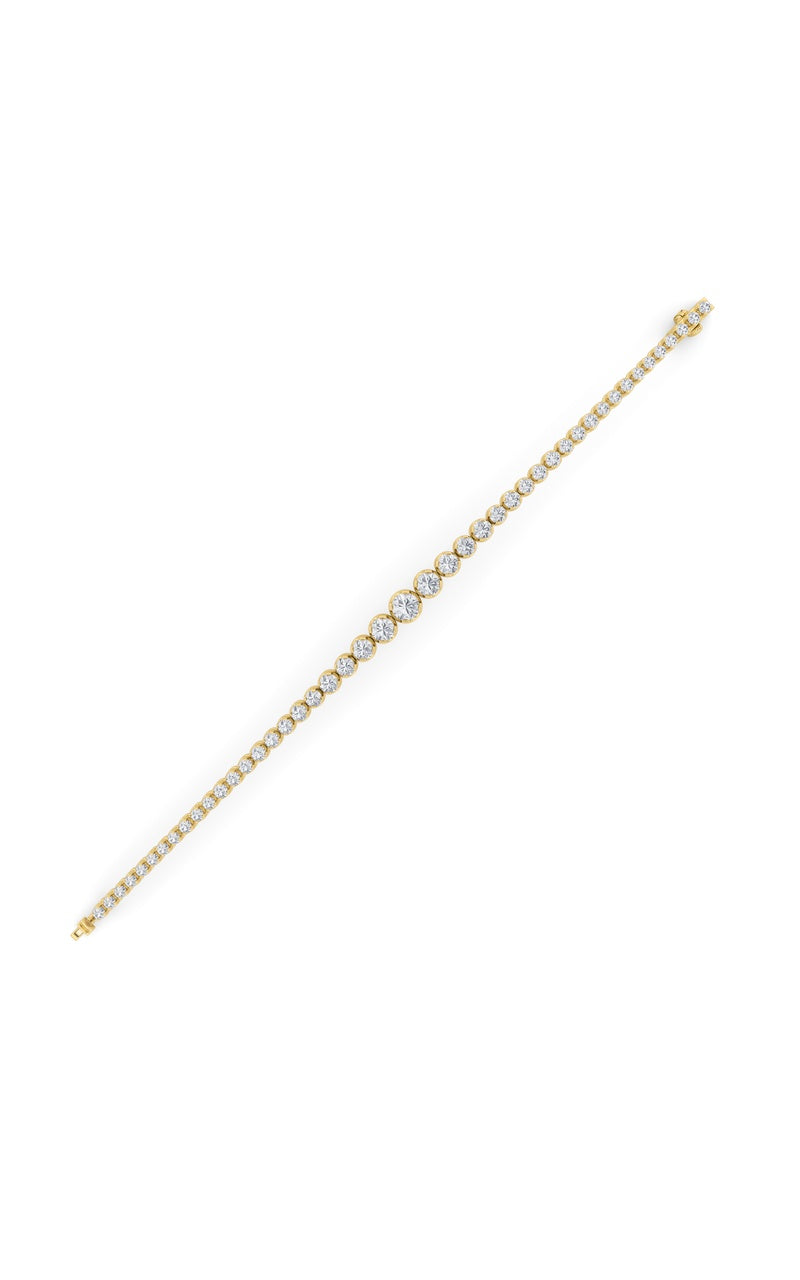 5CTW Round Shaped Lab Grown Diamond (F/VS) Graduating Tennis Bracelet in 14K Gold