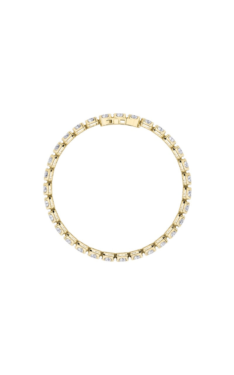 10.5CTW Oval Shaped Lab Grown Diamond (F/VS) Bracelet in 14K Gold