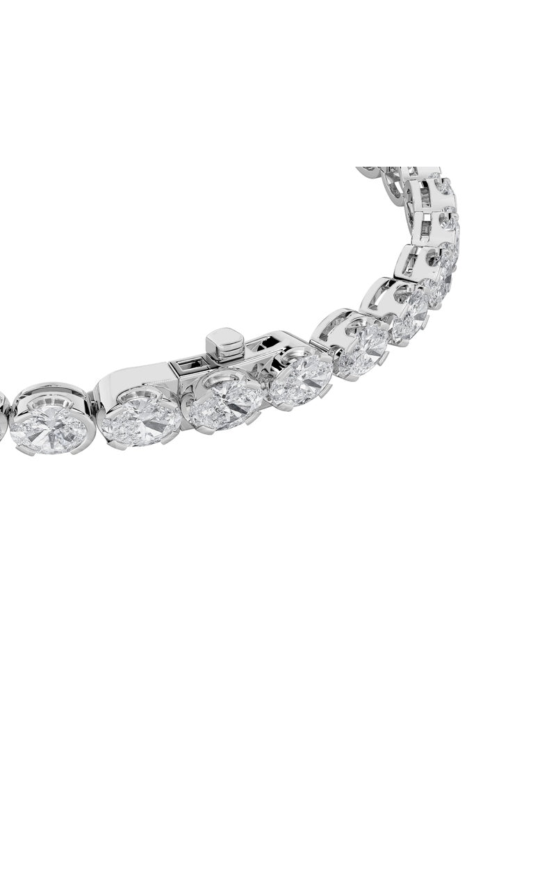 11CTW Oval Shaped Lab Grown Diamond (F/VS) Bracelet in 14K Gold