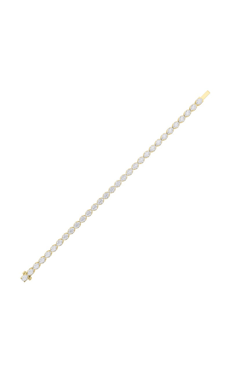 11CTW Oval Shaped Lab Grown Diamond (F/VS) Bracelet in 14K Gold