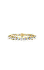 Load image into Gallery viewer, 15CTW Round Shaped Lab Grown Diamond (F/VS) Bracelet in 14K Gold
