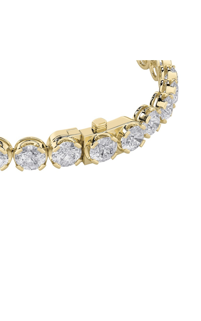 15CTW Round Shaped Lab Grown Diamond (F/VS) Bracelet in 14K Gold