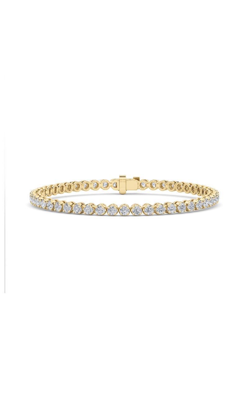 5CTW Round Shaped Lab Grown Diamond (F/VS) Tennis Bracelet in 14K Gold