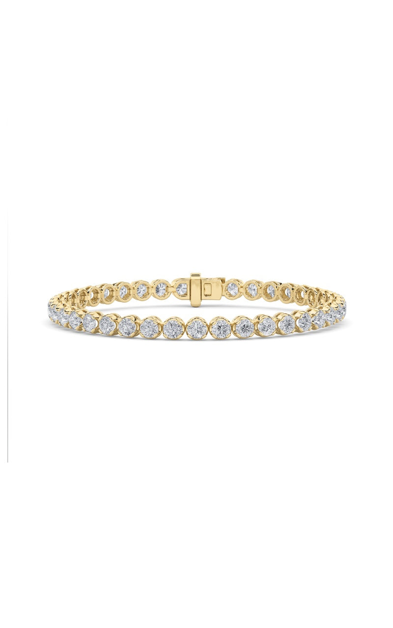 7CTW Round Shaped Lab Grown Diamond (F/VS)  Bracelet in 14K Gold