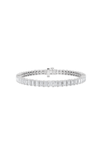 Load image into Gallery viewer, 10CTW Emerald Shaped Lab Grown Diamond (F/VS) East West Line Bracelet in 14K Gold
