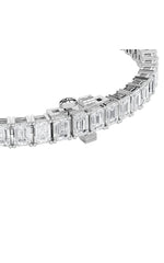 Load image into Gallery viewer, 10CTW Emerald Shaped Lab Grown Diamond (F/VS) East West Line Bracelet in 14K Gold
