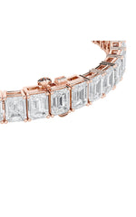 Load image into Gallery viewer, 21.5CTW Emerald Shaped Lab Grown Diamond (G/VS) East West Line Bracelet in 14K Gold
