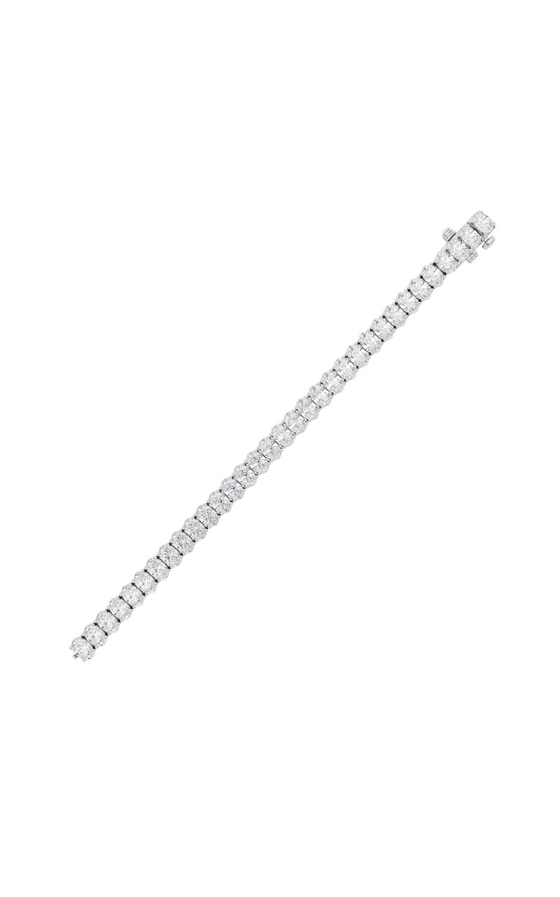 10CTW Oval Shaped Lab Grown Diamond (F/VS) East West Line Bracelet in 14K Gold
