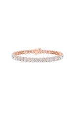 Load image into Gallery viewer, 10CTW Oval Shaped Lab Grown Diamond (F/VS) East West Line Bracelet in 14K Gold
